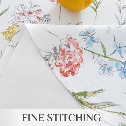 Softalker Round Table Cloth 120 cm Diameter Tablecloths Wipeable Spring Floral Tablecloth Wipe Clean Small Table Cover for Summer Outdoor Party Kitchen Coffee Wedding Birthday Festive Decorations - Image 4