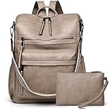 Dora & Liz Womens Backpack Purse Leather Fashion Travel Backpack Purse for Women Designer Ladies Shoulder Bags with Wristlet