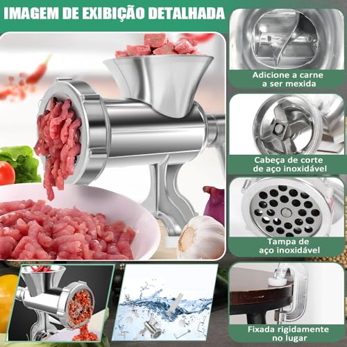 Moedor de Carne Manual, Maquina de Moer Carne, Moedor Carne, Maquina Moedor de Carne de Alumnio, Máq