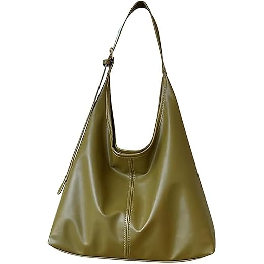 Bolsa Hobo feminina, bolsa de couro vegano, bolsa de ombro e mão, bolsa grande e macia