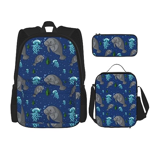 Sac à dos ordinateur portable avec boîte à déjeuner isotherme et trousse de rangement