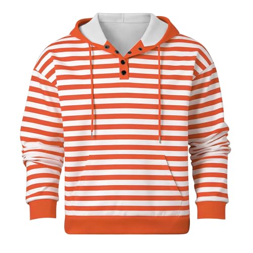 Sweat-shirt à capuche pour homme à rayures décontracté et doux