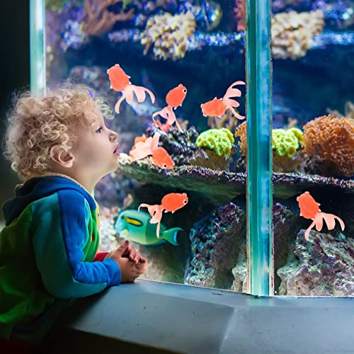 Gadpiparty 10Pcs Fake Goldfish, Rubber Fish, Soft Tpr Aquarium Decoration Kids Fishing Playset Realistic Tank Decor - Image 3