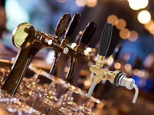 Miniatura 2 de Grifo de cerveza ajustable, grifo ajustable de barril de cerveza de barril de vástago largo, grifo dispensador de cerveza ajustable de acero