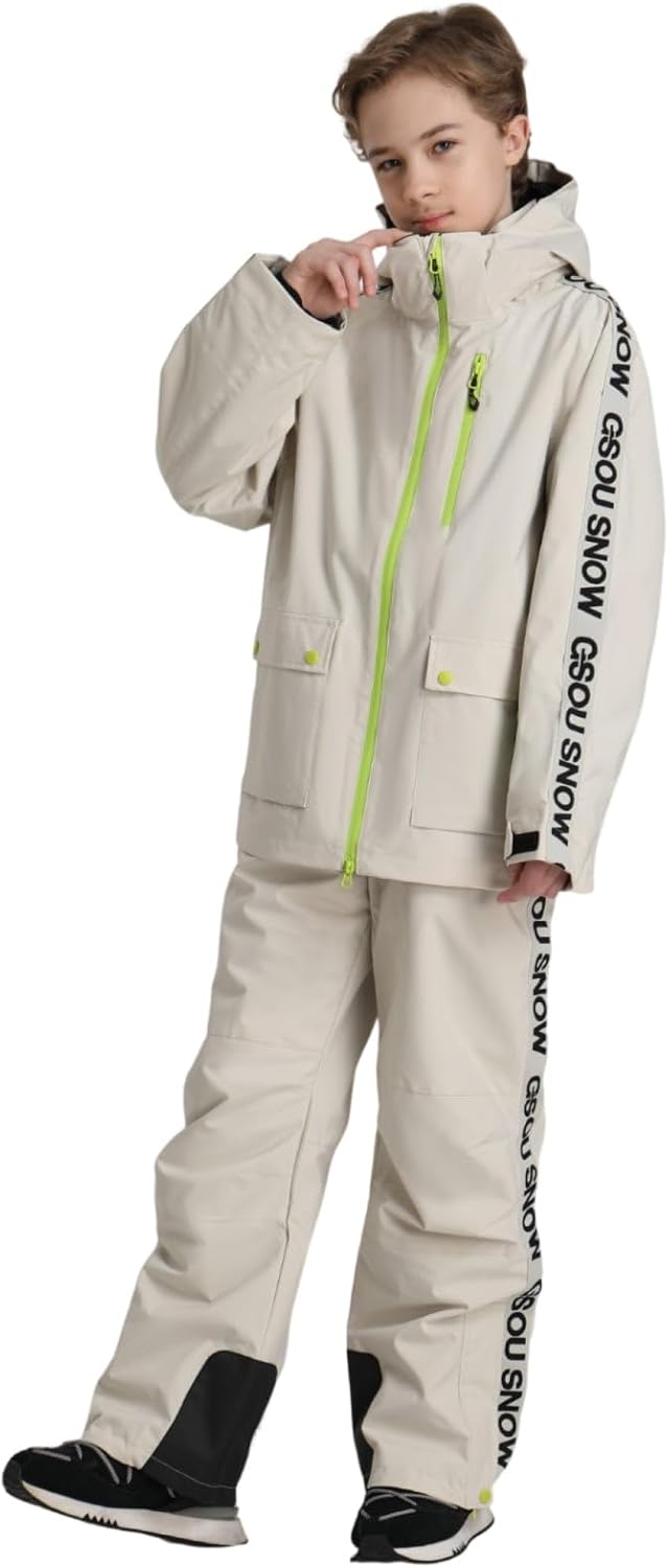 GSOU SNOW Snow Suit for Kids Ski Suit Boys Ski Jacket and Snow Bibs Set Waterproof Insulated Snowsuit Windproof for Kid Youth - Image 3