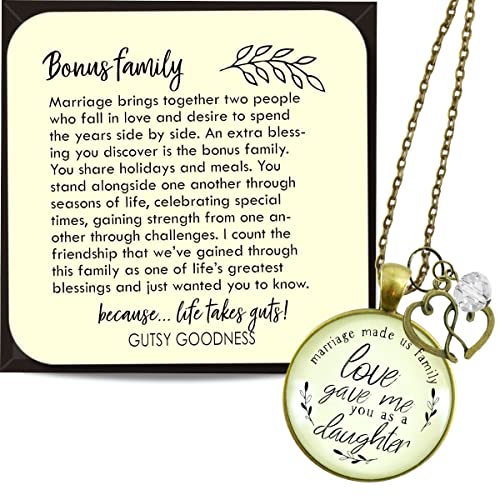 Bonus Daughter In Law Necklace Marriage Made Us Family Boho Jewelry For Women 24' Chain -...