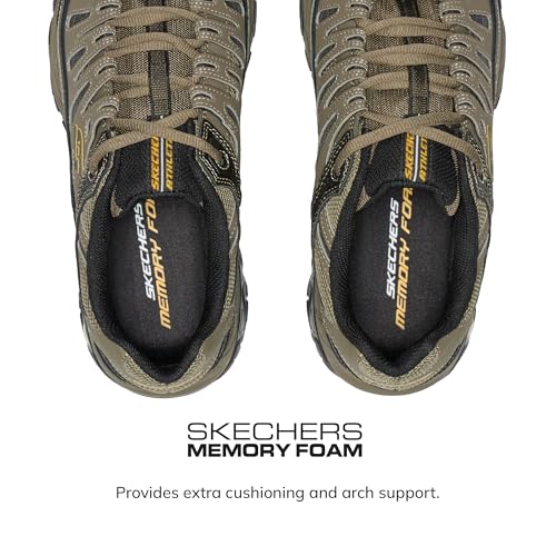 Image of Skechers Men's Afterburn M. Fit Fashion Sneakers - Leather Upper, Memory Foam Insole, Rubber Outsole