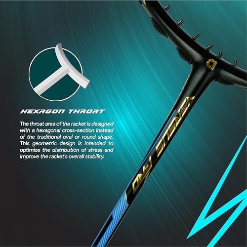 Image of Apacs Versus Pro Professional Badminton Racket | 50T Japanese HM Carbon Graphite | Max Tension 38 LBS | 86+-3gms | Quad Voltic Frame+ Hexagonal Throat | Head Heavy (Unstrung)
