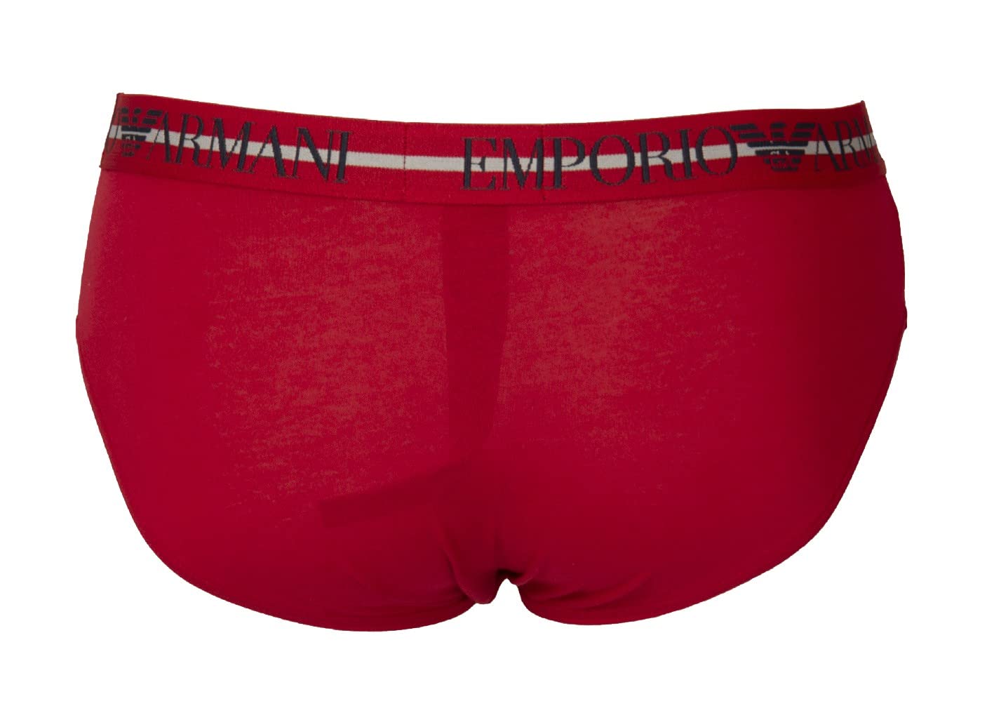 Emporio Armani Figi męskie Opakowanie 3 sztuk Elastyczne Majtki Bielizna Bawełna Stretch Artykuł 111734 2F723 Brief, 17236 Marine / Ciliegia / Bianco, S