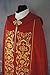 Vestment Red - Gothic style Cope with a matching stole and a cowl neck
