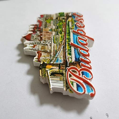 Imán decorativo de resina 3D Budapest 6x9 cm miniatura 3