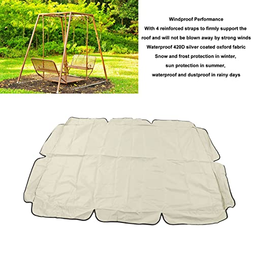 Toldo para columpio de patio beige con protección UV y diseño elegante 8