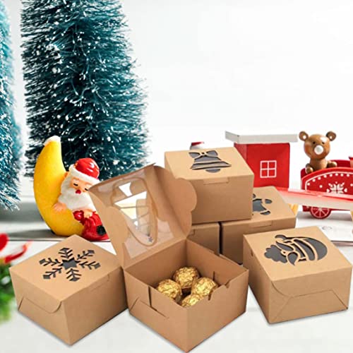Boîtes à pâtisserie de boulangerie et emballages cadeaux en kraft pour biscuits de Noël