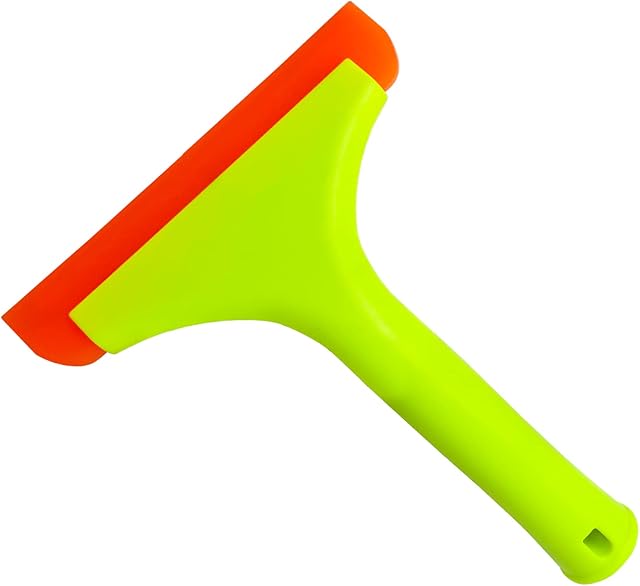 Silicone Squeegee for Shower Glass Door, Window Cleaning, Auto Water Blade, Water Wiper, Shower Squeegee, 5.9'' Blade and 7.5'' Long Handle, for Car Windshield, Window, Mirror, Glass Door. ( Green )
