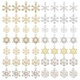 CHGCRAFT 56 Pcs 14 Style Christmas Snowflake Rhinestone Charms Snowflake Alloy Pendants for DIY Bracelet Necklace Jewelry Making, Platinum Golden