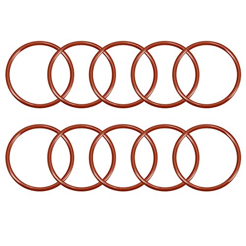sourcingmap Silicone O-Ring, 44mm OD, 37.8mm ID, 3.1mm Width, VMQ Seal Rings Gasket, Red, Pack of 10, 37.8mmx44mmx3.1mm