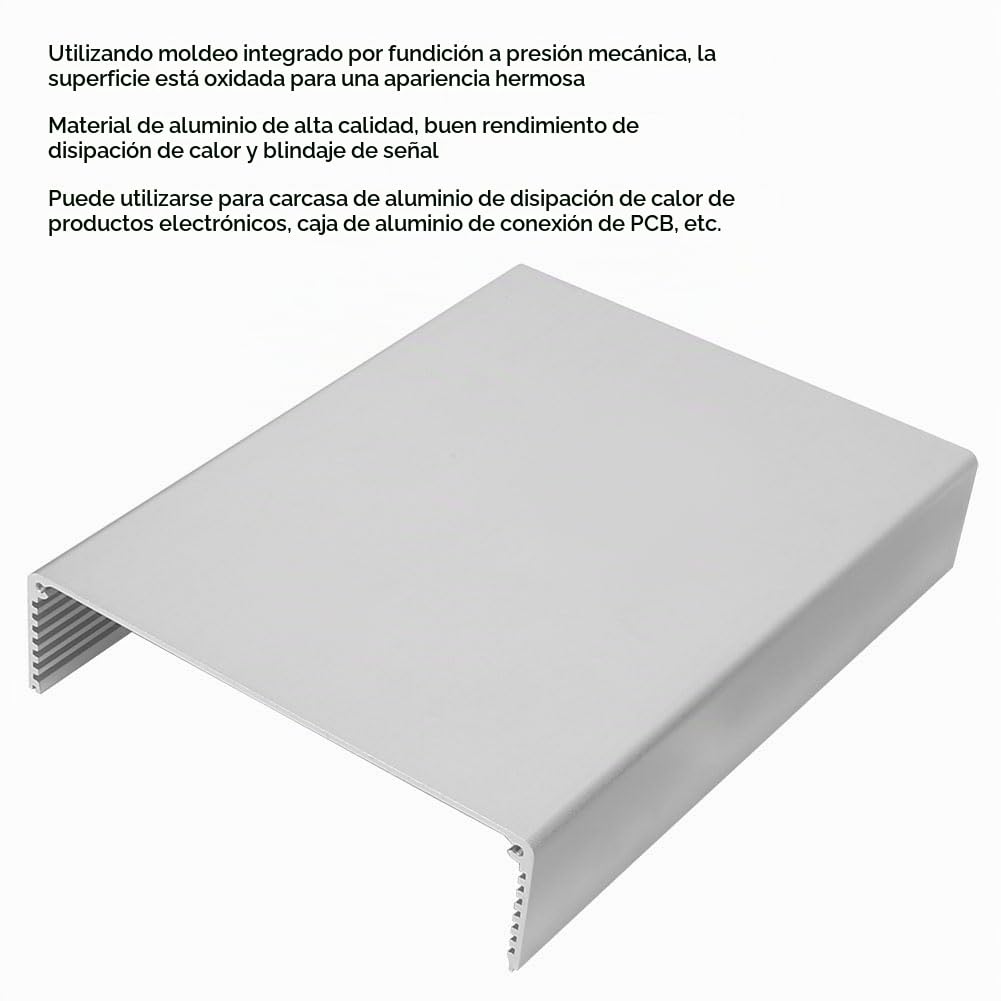 Caja de proyecto de aluminio, 80x160x220mm Caja de caja electrónica de plata mate Caja de aluminio DIY Carcasa de placa de circuito GPRS