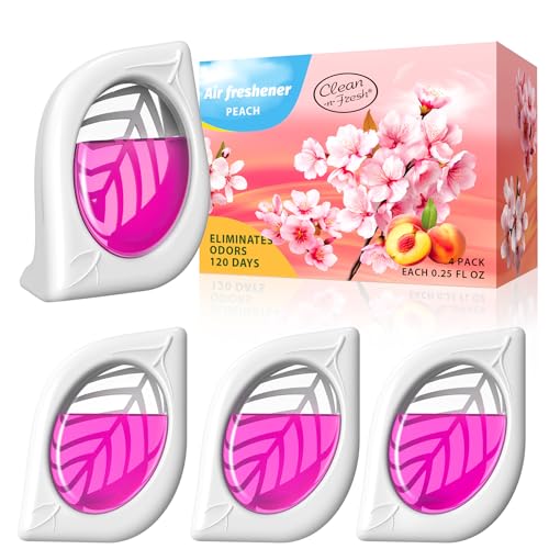 Image of Air Freshener for Home, 4 Pack, Peach, Odor Eliminator for Small Area Closets Bathroom Pets Strong Odor, Up to 120 Days