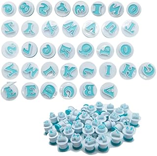 36 Pieces Alphabet&Number Cookie Cutter Icing Letter Cutters Fondant Cake Decorating Cutter Biscuits Embosser Baking Mold for Wedding Birthday Christmas Baby Shower Party Cake Decoration(Capital)