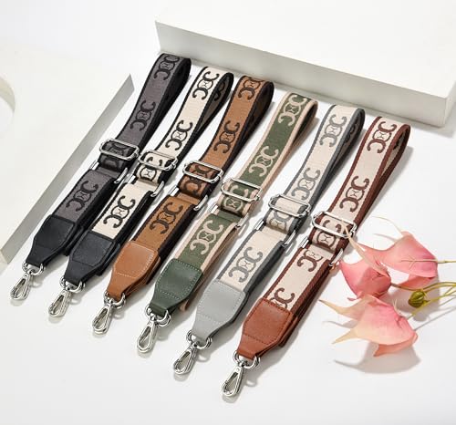 Image of Purse Straps Replacement Crossbody, Universal Wide Shoulder Strap for Bags Adjustable Straps for Handbags (Silvery Hardware)