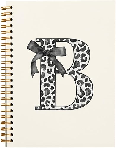 Miniatura 103 de Bnwepo Initial Leopard Letter T Notebook Journal, Preppy Bow Monogrammed Monogram Gifts for Women, Monogram Notebook Journal, Personalized Notebook