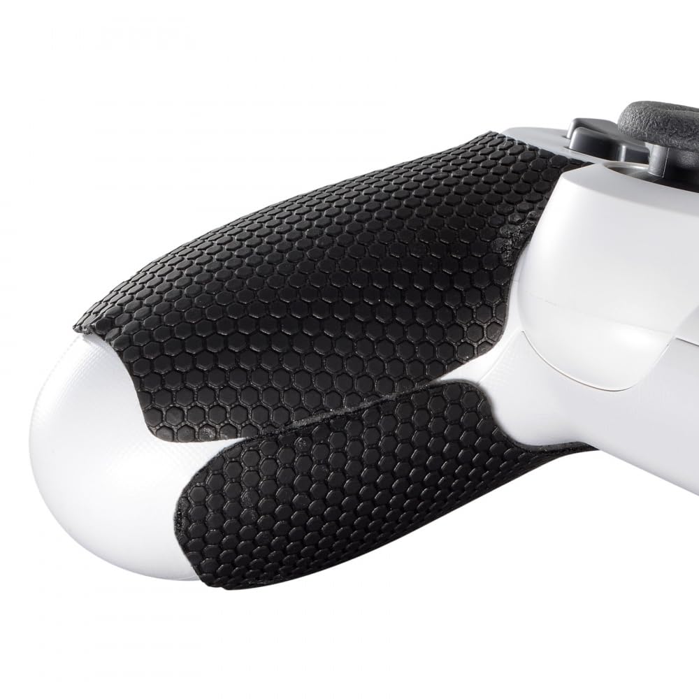 eXtremeRate Pegatina de Agarre para ps4 Mando Aadhesivo de Silicona Antideslizante Piel de Goma para ps4 Control Protector con Textura para ps4-Mejora Agarre y Comodidad(Negro)