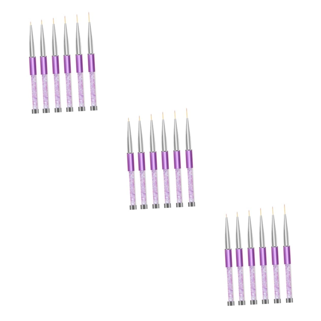 Healvian 3 Set Di Penne Per Nail Art Linee Di Trazione Design Per Unghie Penne Con Estremità in Metallo Pennelli Per Manicure Strumenti Per Nail Art Set Da 6 Pezzi*3