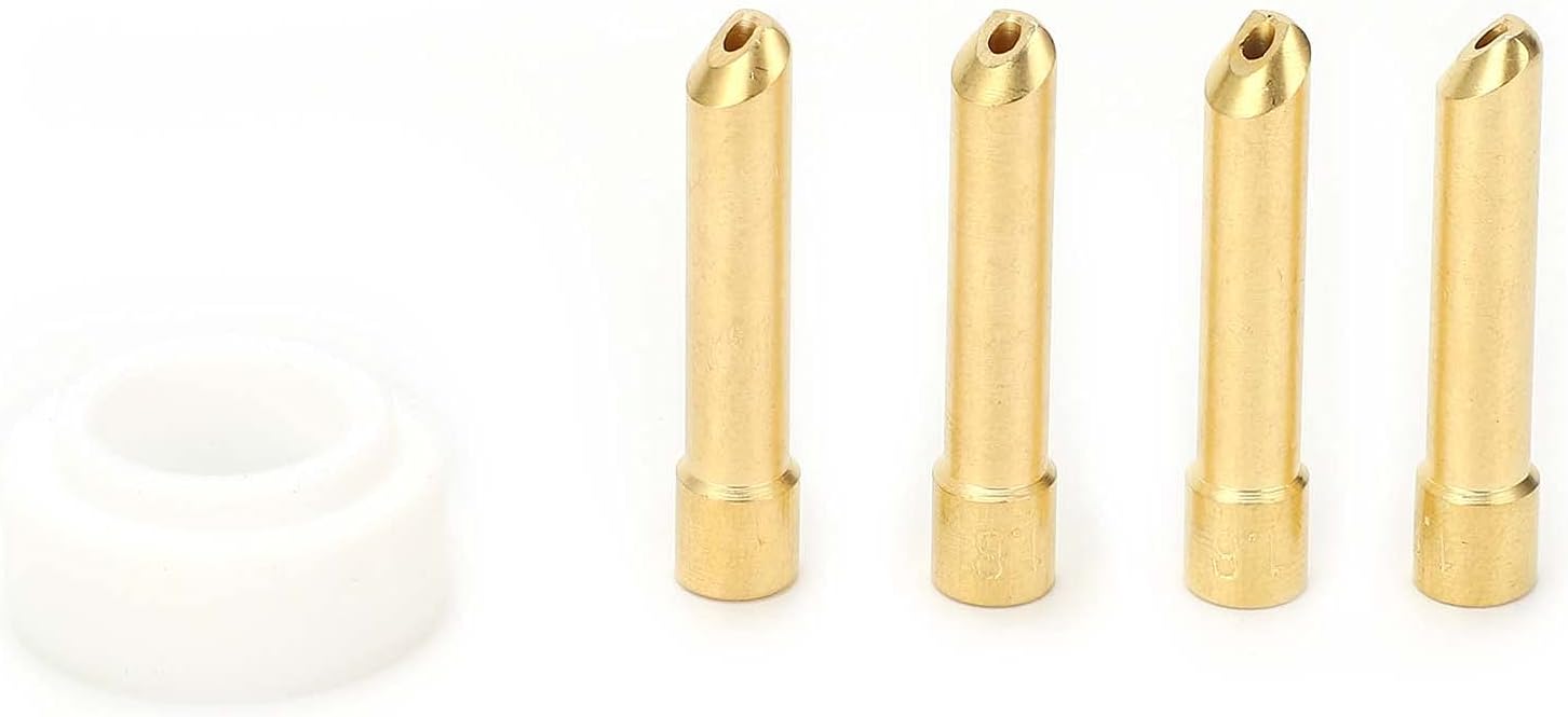 Welding Torch Accessories Kit for WP - 17/18/26, Professional Glass Cup Nozzle Consumables, High Temperature Brass Nozzles with Tungsten Clamp and Silicone Ring, Complete