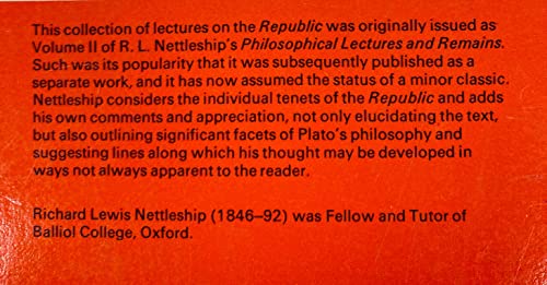 Lectures on the Republic of Plato B000UE5SB2 Book Cover