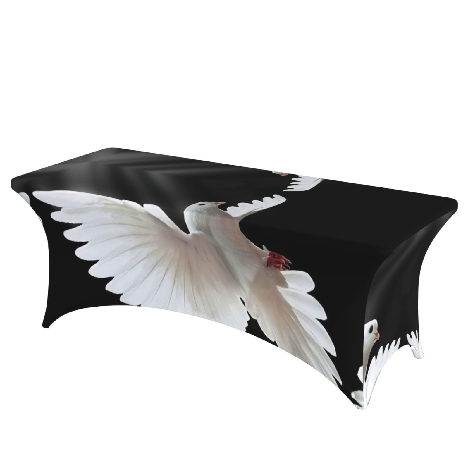 Nappe stretch rectangulaire colombe volante pour fête et baptême