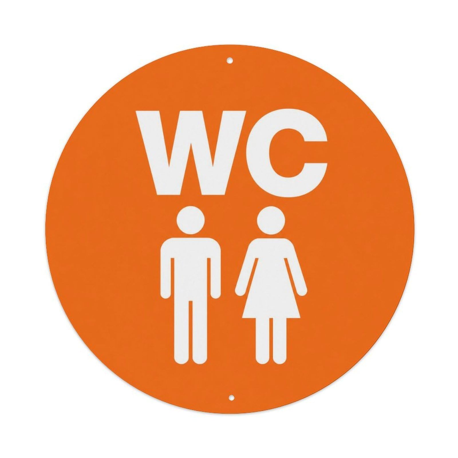 Olyhtr Men's 8X8inch Classic Style Wc Fe Icons Washroom Notice Bold Lettering Metal Tin Sign