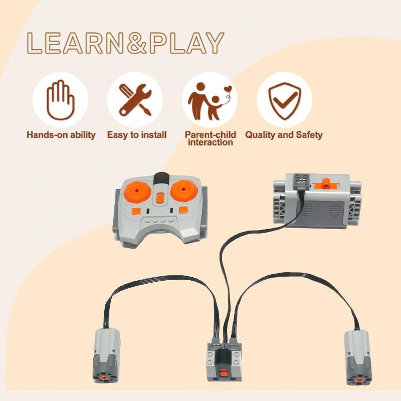 Image of 10-in-1 Motor Kit Compatible with Lego Technic, Power Function Motor Set, Advanced Control Functionality, Ultimate Compatibility