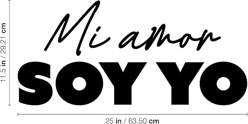 Miniatura 3 de Calcomanía de vinilo para pared, diseño de Mi Amor Soy Yo/My Love is Me - 11.5 x 25 pulgadas, moderna y encantadora autoestima española para el