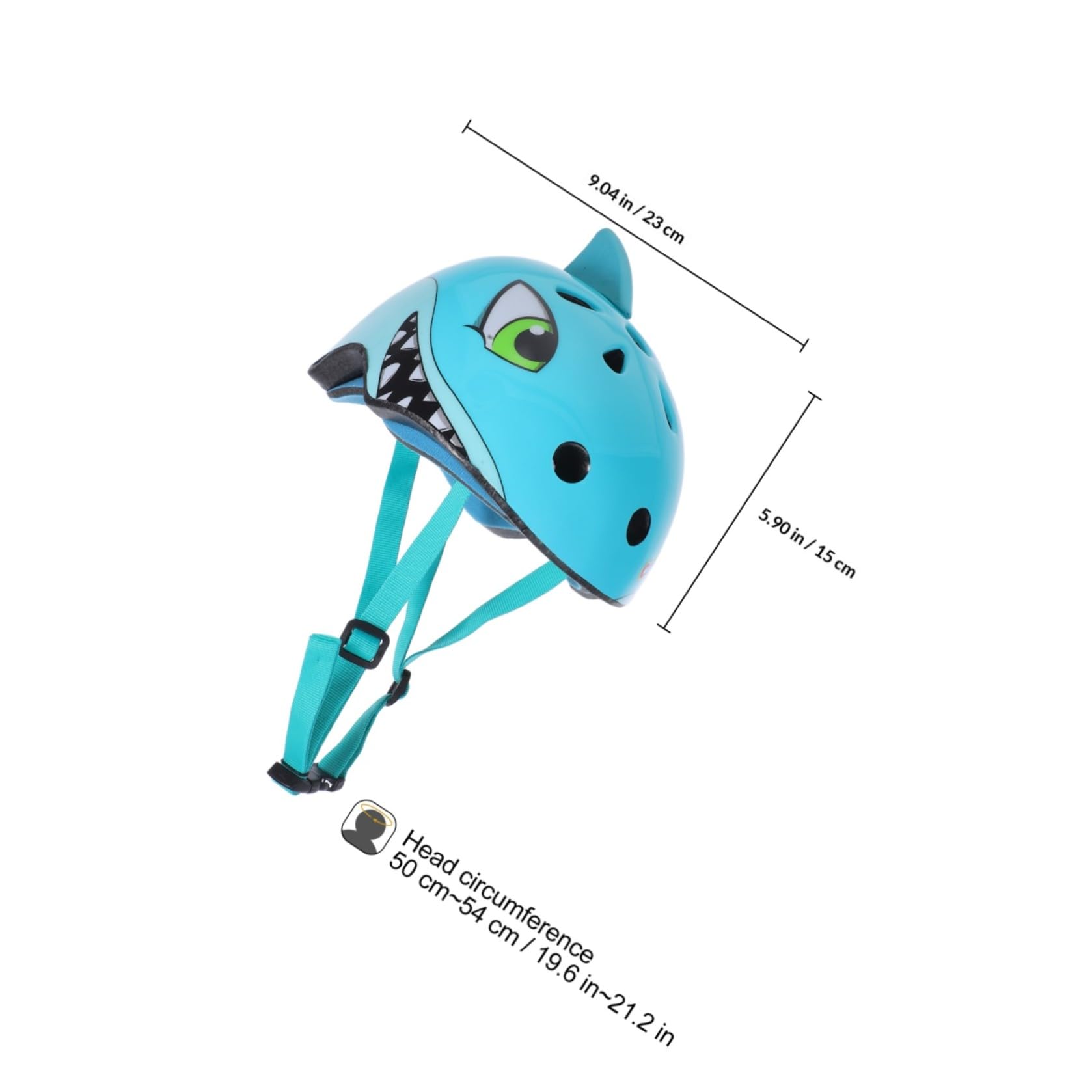 Casco de Bicicleta Niñas Ajustable Diseño de Tiburón 3D, Tamaño S 50-54cm, Material Plástico, Ventilación Aire y Protección contra Impactos para Ciclismo y Patinaje