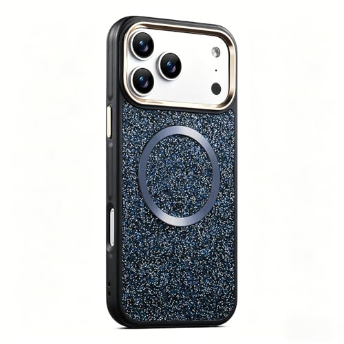 For IPhone 17/17Air/17Pro/17Pro Max�p���C�P�[�X�A�O���b�^�[�X�p�[�N���d�b�o�b�N�J�o�[�A�ϏՌ��ی�u�����u�����V�F��(Blue,17)