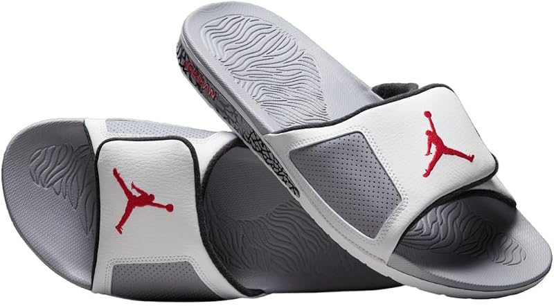 Nike Jordan Hydro III Men's Slides (854556-101, Summit White/Cement Grey/Black/Fire Red)