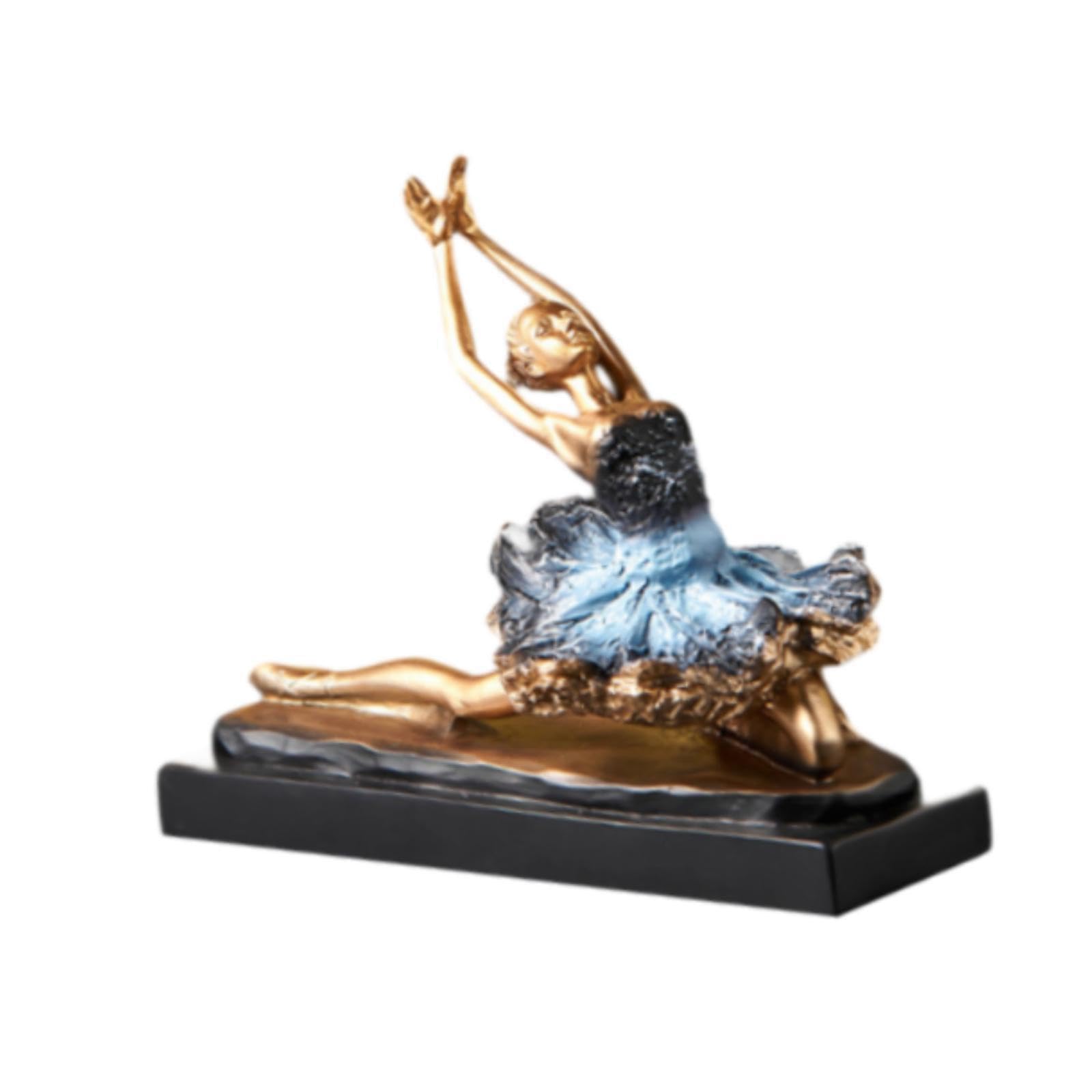 PIXZCSA Home Decoration Tranquility Ballet Dancer Statue Resin Sculpture Ornament Modern Art Craftsmanship Elegance, Style D