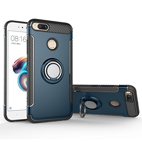 BLUGUL Xiaomi Mi A1 hoes/Xiaomi Mi 5X hoes, 360 graden draaiende ringgreep, compatibel met magnetische autohouder, beschermhoes, telefoonhoes, case cover voor Xiaomi A1/5X