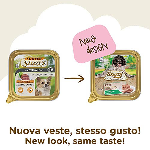 Stuzzy Mister Nassfutter für ausgewachsene Hunde, Kaninchen, Pastete und Fleisch in Stücken, insgesamt 3,3 kg (22 Becher x 150 g)