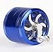 Produktbild Duzzy Aluminium 4 Schicht Herb Grinder für Spice Tobacco mit Kurbel Griff + Sichter + Pollenfänger (63mm, blau)