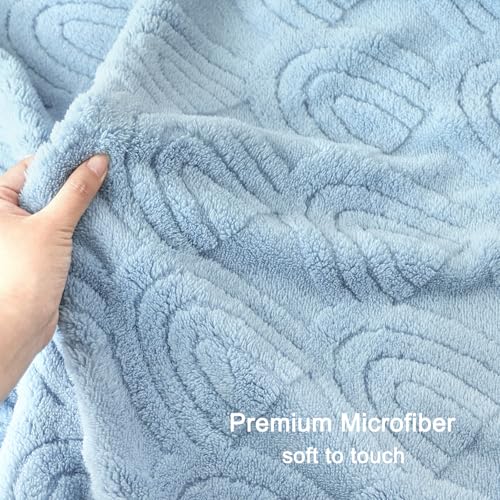 Image of HOMRITAR 3D Rainbow Fleece Fluffy Fuzzy Baby Blanket for Boys Girls
