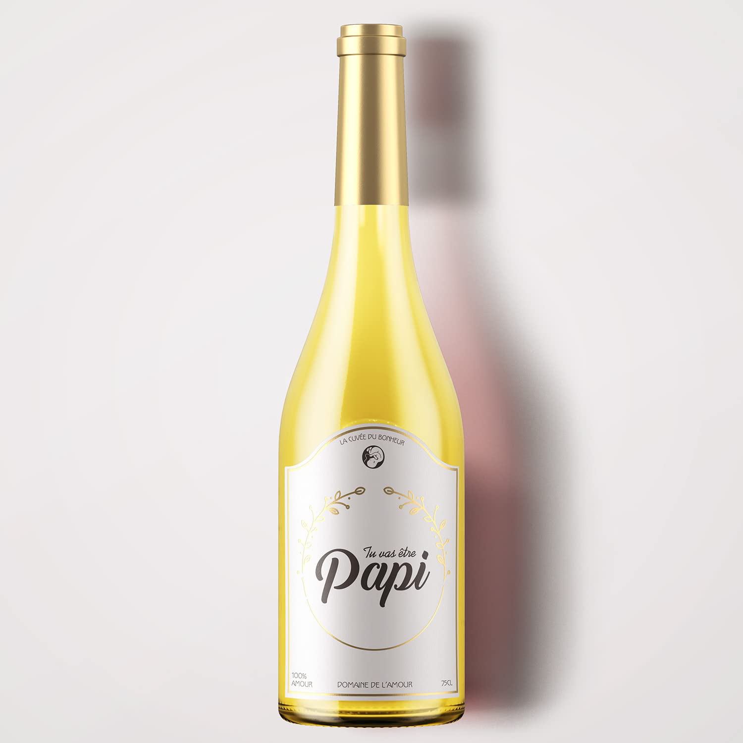 Étiquette Premium Annonce Grossesse OLYMPE - Pour Bouteille Vin/Champagne - Faites Surprendre Les Grands-Parents !