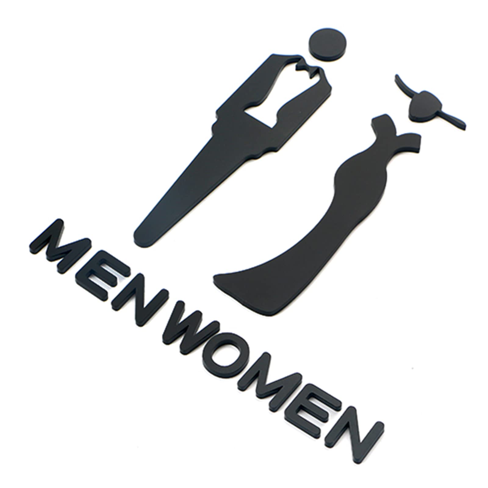 Letrero de baño para hombres y mujeres, letrero/cartel para puerta de baño unisex, letrero de inodoro, decoración de letrero de baño, para oficina o negocio y restaurante, exterior e interior (A 25*1