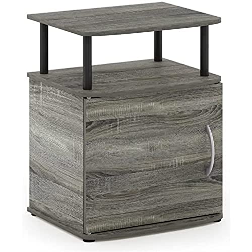Furinno Jaya Utility Design End Table, French Oak Grey #TOP28