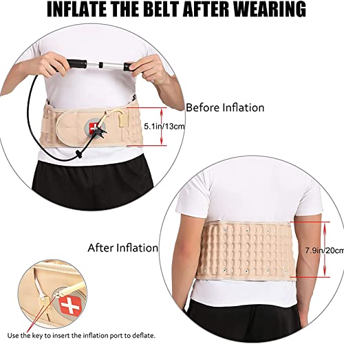 Cinturón de Soporte Lumbar de descompresión, Faja Lumbar para aliviar el Dolor Lumbar - Dispositivo de tracción de Aire Lumbar para Que Mujeres y Hombres se estiren