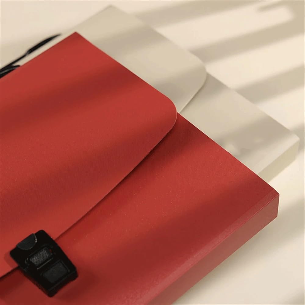 Cartelle ad anelli, Cartelline espositive A4 Cartella espandibile 13 tasche Custodia trasparente Multicolor Ufficio Scuola(Red)