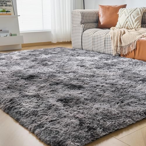 CHOSHOME Teppich Wohnzimmer Shaggy Hochflor Schwarz Langflor Kinderzimmer Modern Batik Jugendzimmer...