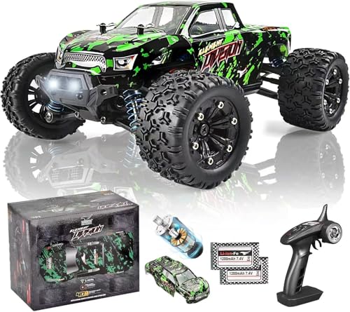 1:18 Scale All Terrain RC Cars, 40KPH High Speed 4WD Remote Control Car with 2 Rechargeable Batteries, 4X4 Waterproof Off-Road Monster Truck, 2.4GHz Electric Vehicle Toys Gifts for Kids and Adults