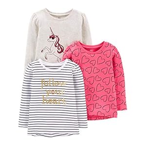 Simple Joys by Carter’s Girls’ 3-Pack Graphic Long-Sleeve Tees