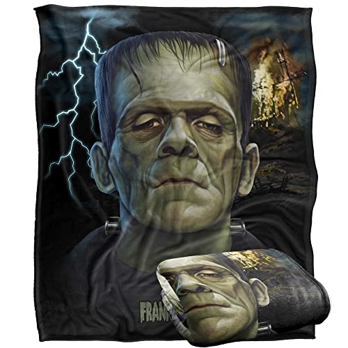 Logovision Universal Monsters Blanket, 50 Inchx60 Inch Frankenstein Head Silky Touch Super Soft Throw Blanket cover